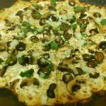 Cauliflower Pizza Crust – Spinach Mushroom Pizza with Dairy Free options